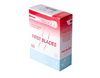 First Blade Halvrund skalpell – podologisk meiselformet blad nr. 6, 50 stk.