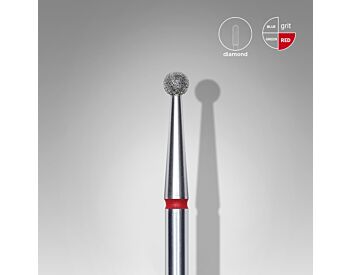 DIAMOND NAIL DRILL BIT, "BALL" RED, HEAD DIAMETER 2.5 MM - Diverse