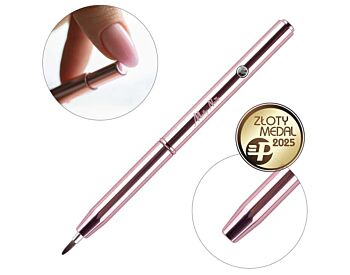 Rose gold børste med tilbaketrekkbar mekanisme beskytter busten.