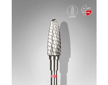 Staleks Carbide Nail Drill Bit Corn Red EXPERT – 5 mm, profesjonelt negleverktøy
