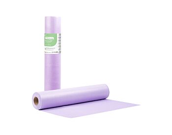 SOFT CARE Premium 2-lags papir med PE-folie engangs benkepapir på rull, 50 cm × 50 m, Lilla