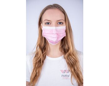 PINK medical mask on elastic band, 50stk