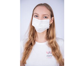 WHITE medical mask on elastic band, 50stk