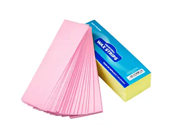 Gul-rosa voksstrips i non-woven materiale &ndash; 200 stk. Medisterill