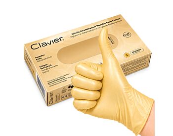 Clavier pudderfrie diagnostiske nitrilhansker (S), Pearl Gold, 50 stk