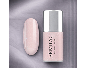 Semilac Skin Tone Cover Base Glitter Beige 7ml – Base og Farge i Ett 7ml