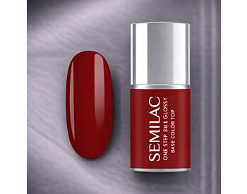 Semilac UV One Step Hybrid 3in1 Glossy S575 Dark Red 7ml - ibloom.no