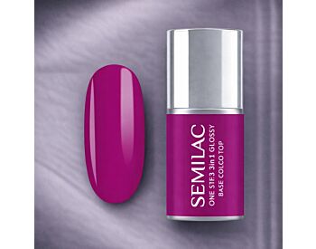 Semilac UV One Step Hybrid 3in1 Glossy S595 Bright Purple 7ml - ibloom.no