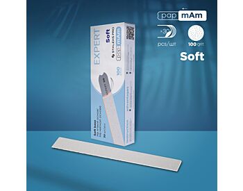 White disposable papmAm files for straight nail file (soft base) Staleks Pro Expert 20, 100 grit (30 pcs)