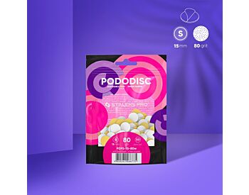 Disposable white files on soft foam layer for pedicure disc PODODISC S EXPERT 80 grit (50 pcs)