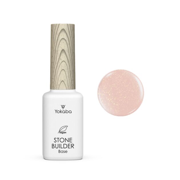 Yokaba 09 PINK HOLOGRAM STONE BUILDER BASE COAT UV/LED 12 ML - Nye produkter