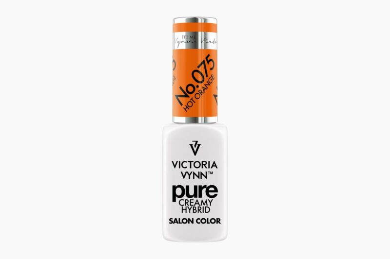 Pure Creamy Hybrid 075 Hot Orange – Intens oransje lakk for kreative negledesign