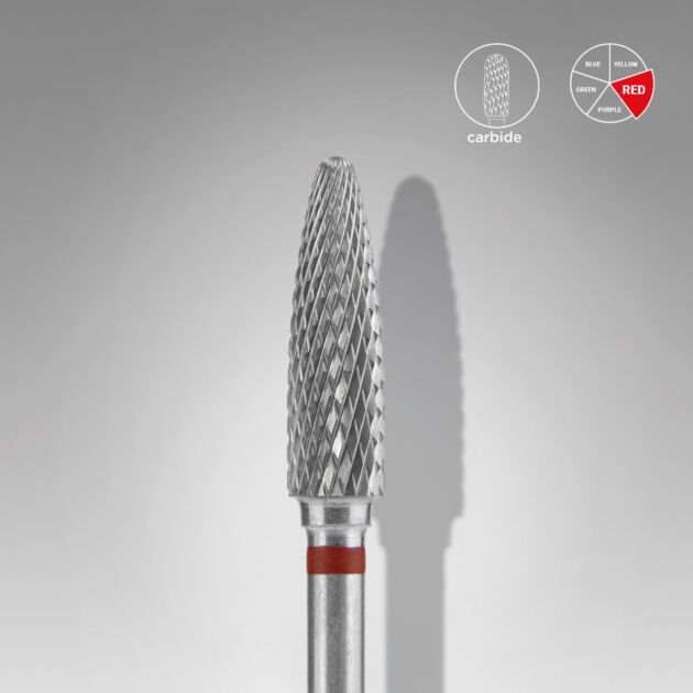 Staleks® Carbide Nail Drill Bit Corn Red EXPERT 4 mm hode