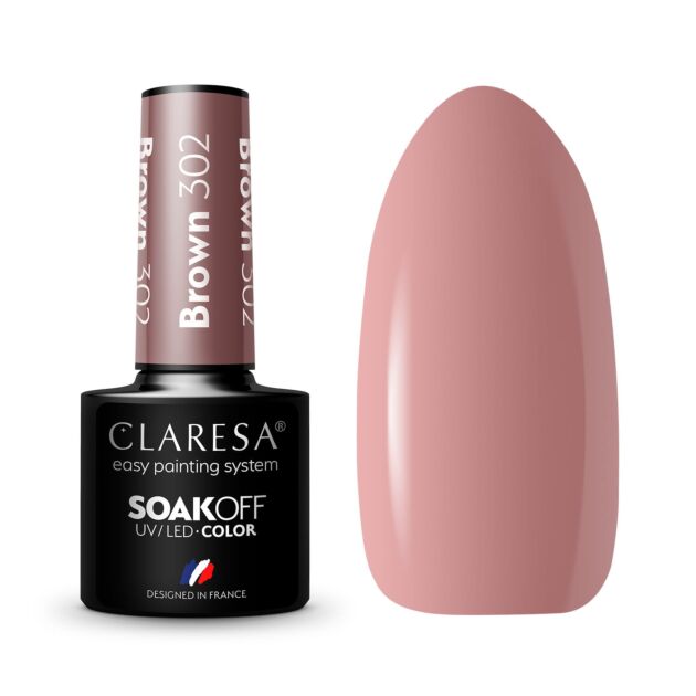 CLARESA HYBRID VARNISH BROWN 302 -5G - Claresa - ibloom