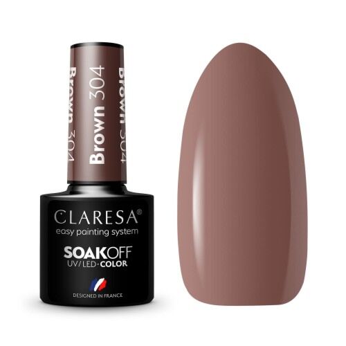 CLARESA HYBRID VARNISH BROWN 304 -5G - Claresa - ibloom