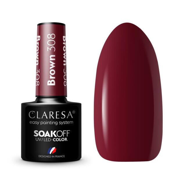 CLARESA HYBRID VARNISH BROWN 308 -5G - Claresa - ibloom