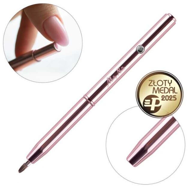 Molly Nails rose gull automatisk gelbørste 7,5 mm - nærbilde av bust og mekanisme.