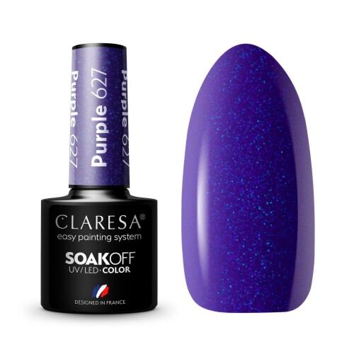 CLARESA HYBRID VARNISH PURPLE 627 -5G - Claresa