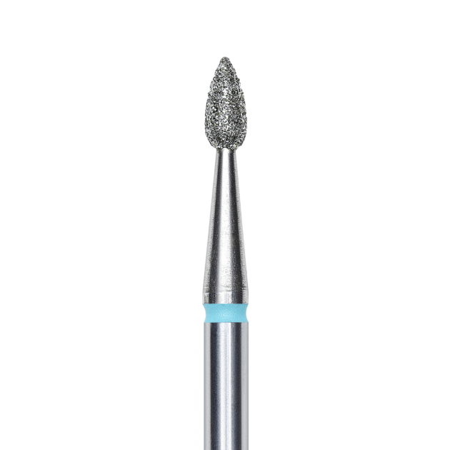 DIAMOND NAIL DRILL BIT, "DROP" , BLUE, HEAD DIAMETER 2,3 MM/ WORKING PART 5 MM - Diverse