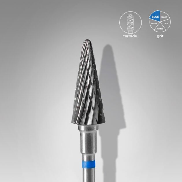 Staleks Carbide Nail Drill Bit Cone Blue EXPERT – 6 mm, profesjonelt negleverktøy