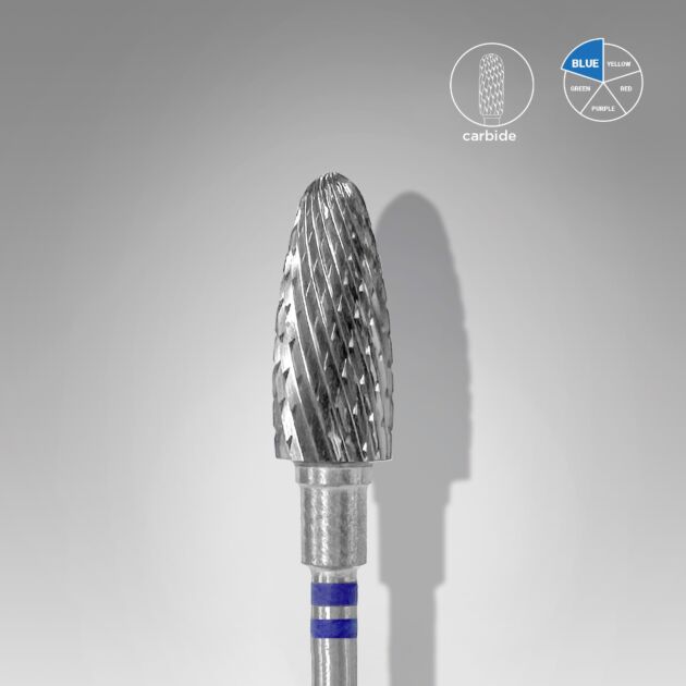 Staleks Carbide Nail Drill Bit for venstrehendte – "Corn Blue" EXPERT, 6 mm / 14 mm