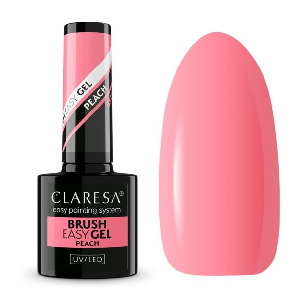 Claresa Brush Easy Gel PEACH 5g Gel i Flaske – Perfekt for Profesjonelle Salonger