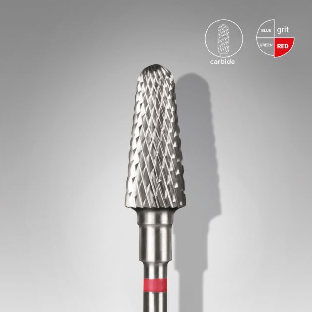 Staleks Pro Expert Karbid Neglefræsebit "Frustum" Rød – 6 mm Hode