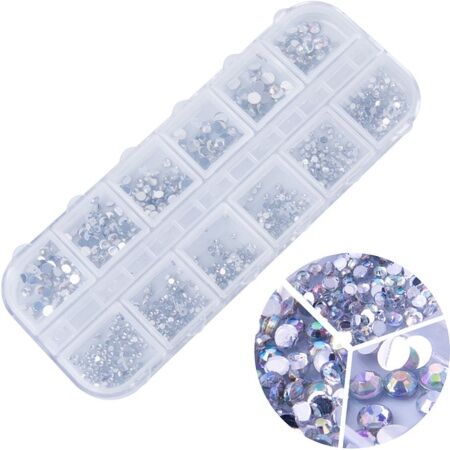 A set of iridescent zircons in a box of 1000 pcs - Diverse - ibloom