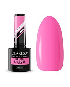 Claresa BRUSH EASY GEL PINK 5g – Gel i flaske med pensel for negleforlengelser og rekonstruksjon