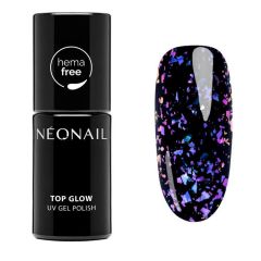 UV Gel Polish 7,2 ml - Top Glow Lime Aurora Flakes Neonail ib-56895 Nye produkter